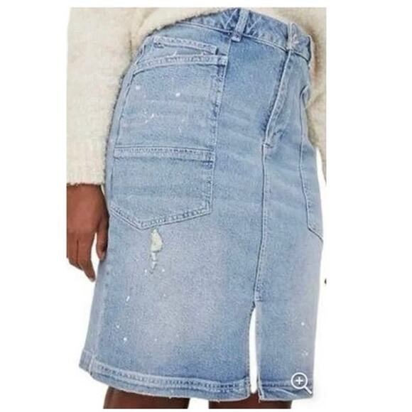 Anthropologie Pilcro Patchwork Blue Denim Midi Skirt size 4 - Picture 10 of 11